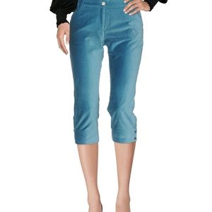 Teal Velvet Versace Sport Cropped Pants